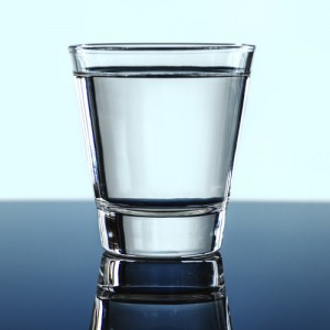 A glass of water macro shot